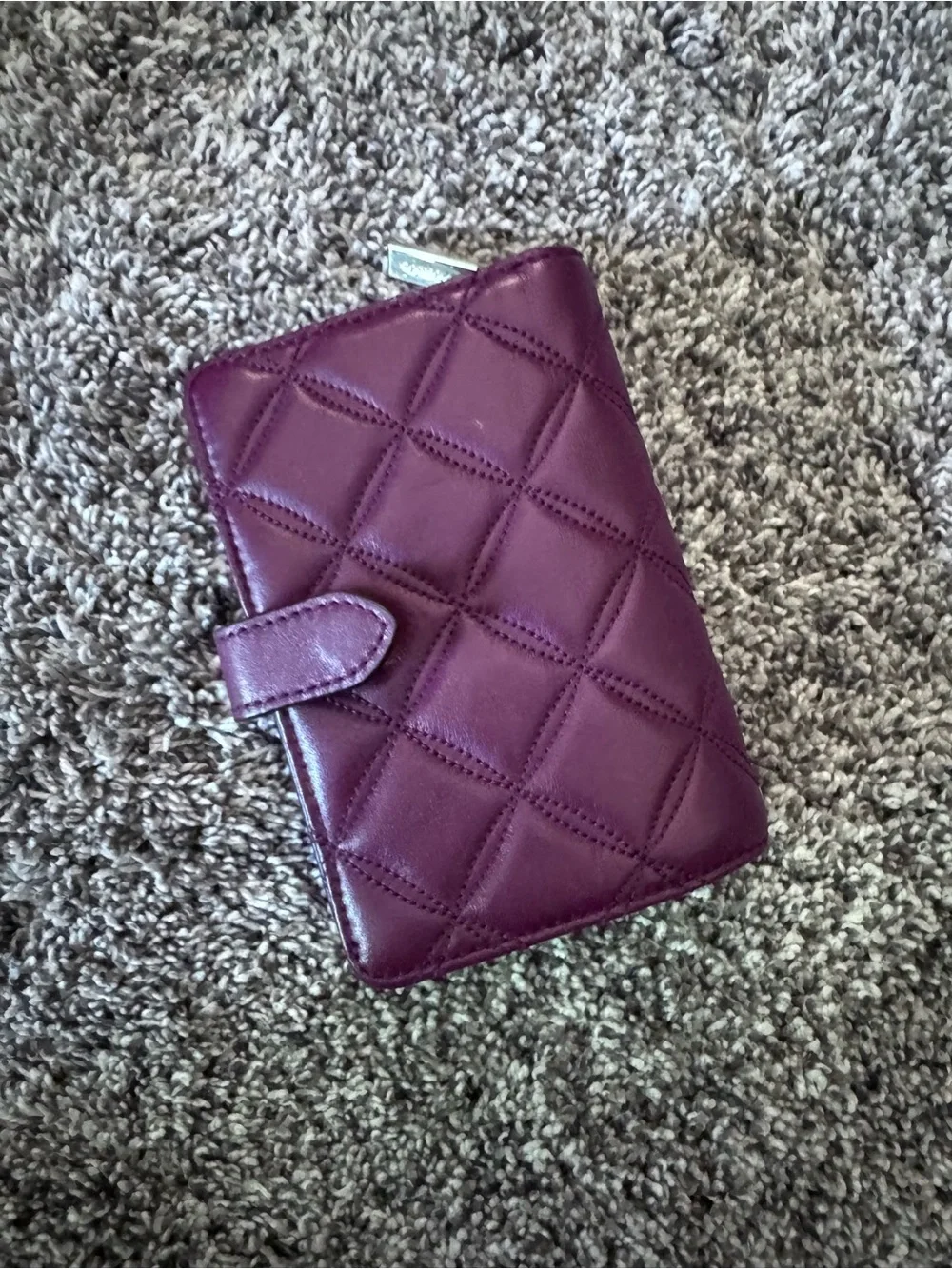 EUC kate spade Quilted Leather Zip Wallet - Plum